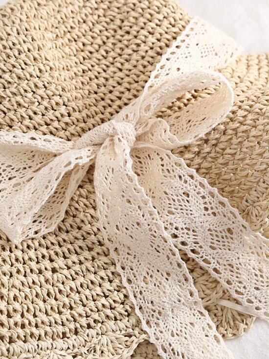 Women\'s Summer Beach Sun Straw Hats Wide Brim Packable Travel Bucket Hats main image 6